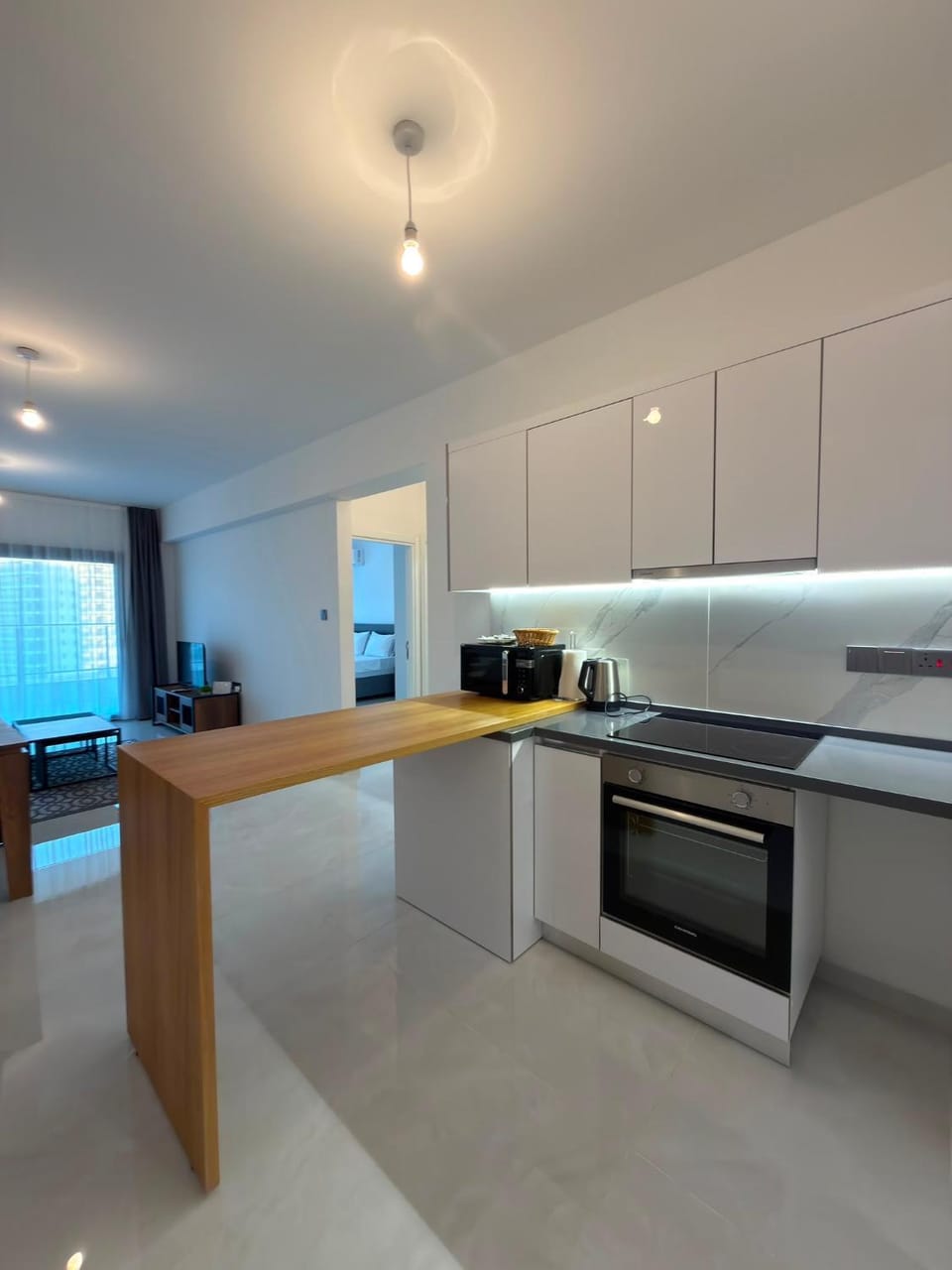 Kitchen or kitchenette, oven, stove