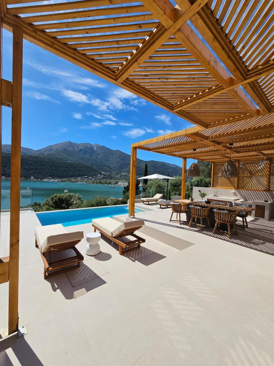 Patio, Day, Natural landscape, Pool view, Sea view, Swimming pool, sunbed
