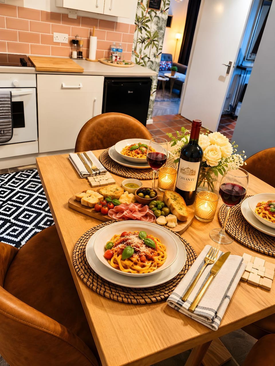 Kitchen or kitchenette, Food and drinks, Dining area, Food, oven, stove