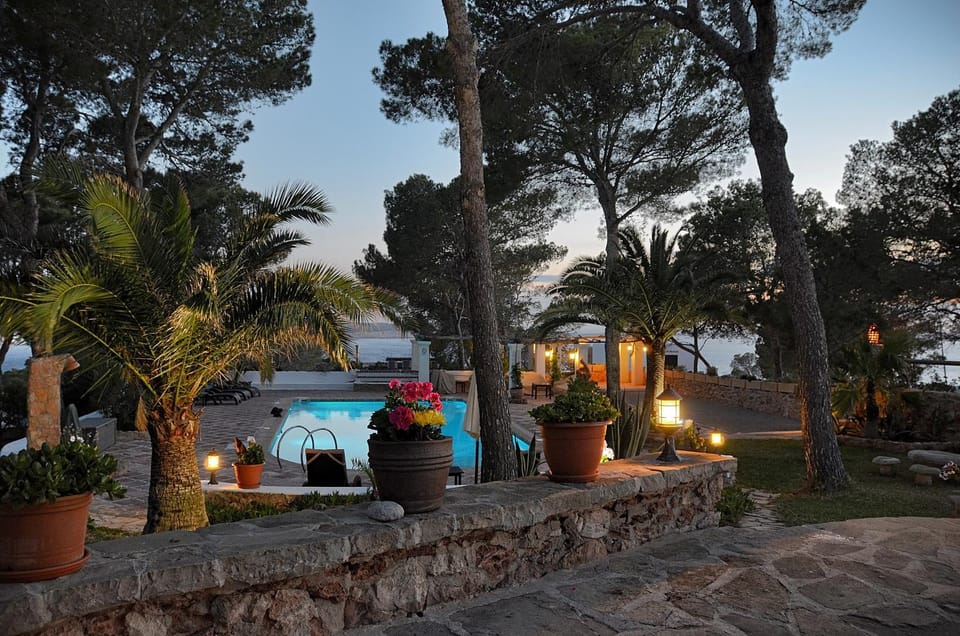 Swimming pool, Sunset