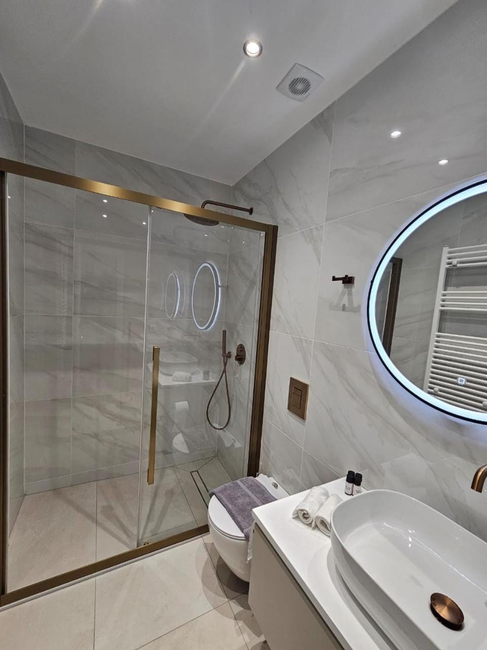 Shower, Toilet, Bathroom, towels