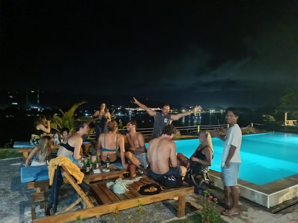 Night, Natural landscape, Pool view