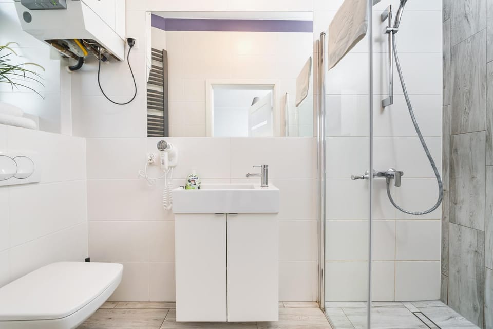 Shower, Toilet, Bathroom, hair dryier