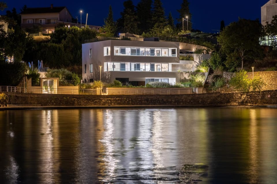 Property building, Night, Sea view