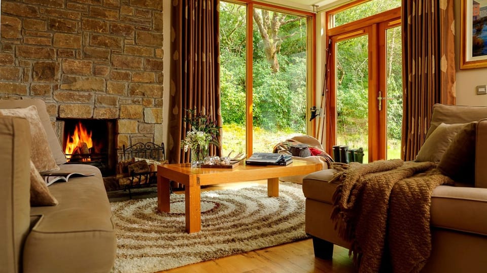 Day, Living room, Seating area, fireplace