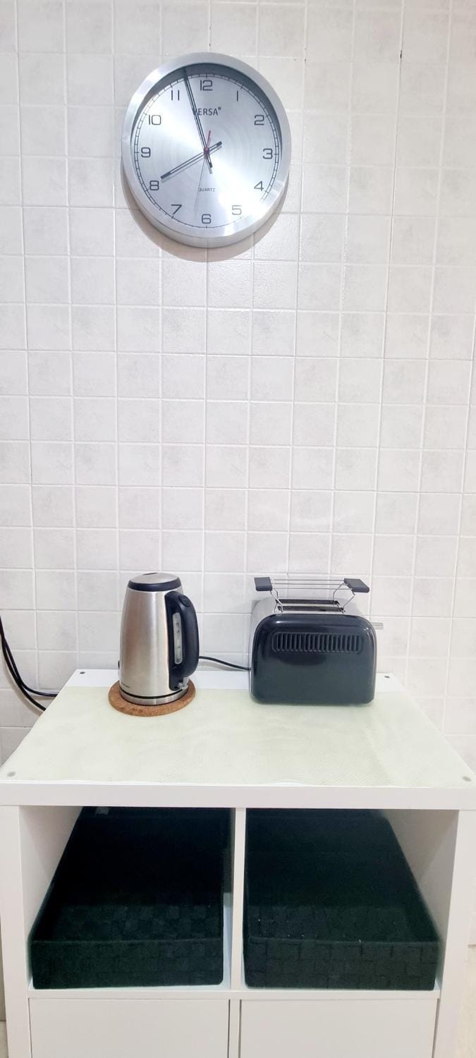 Kitchen or kitchenette, toaster