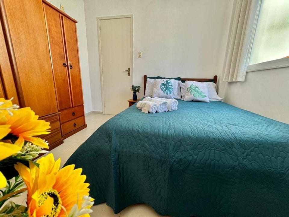 Bed, wardrobe