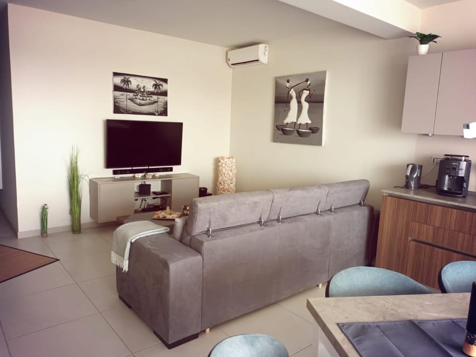 TV and multimedia, Coffee/tea facilities, Kitchen or kitchenette, Living room, Seating area, Evening entertainment, air conditioner