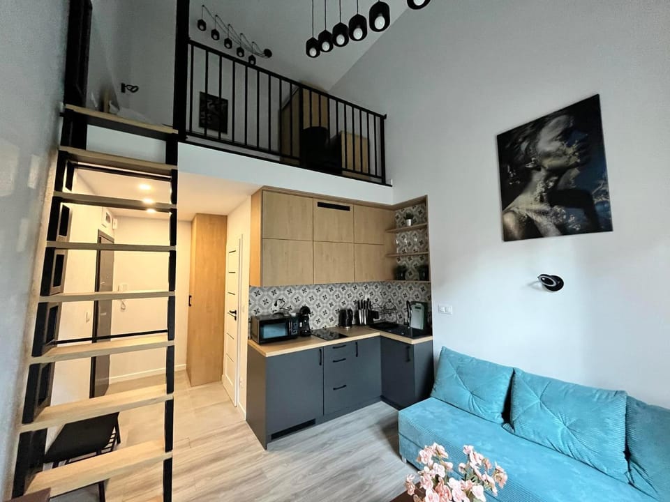 Kitchen or kitchenette, Living room, Seating area, Dining area, stove