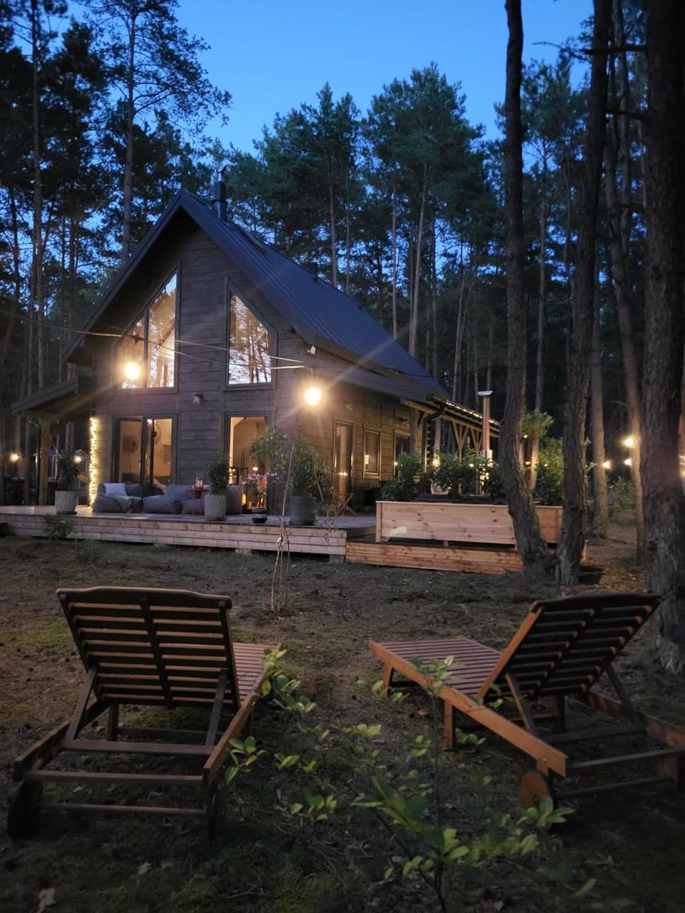Property building, Night, Natural landscape, Garden, Garden view