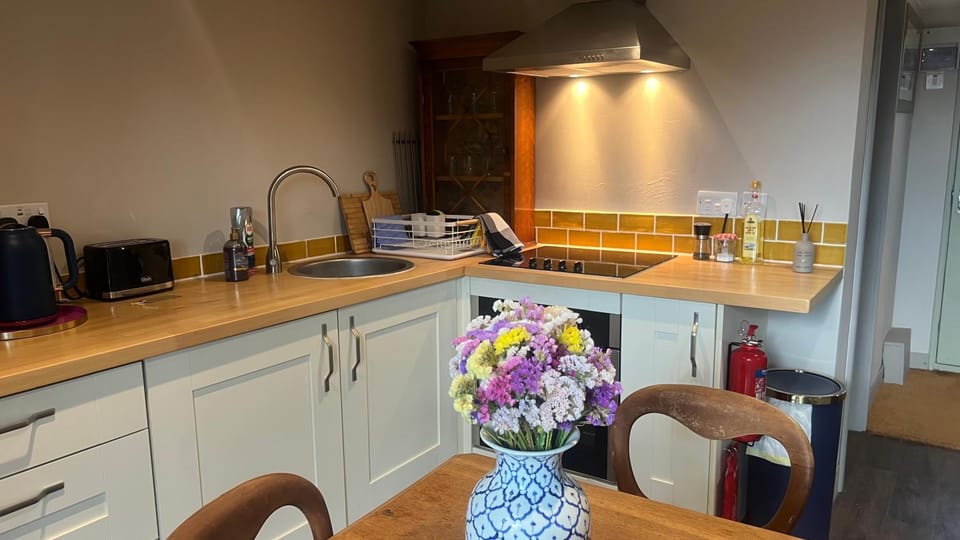 Coffee/tea facilities, Kitchen or kitchenette, Dining area, pet friendly, stove