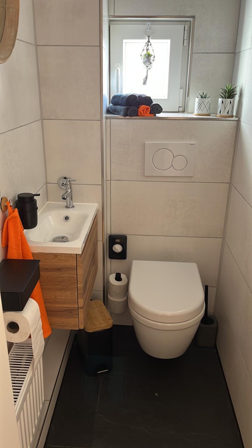 Bathroom, Living room