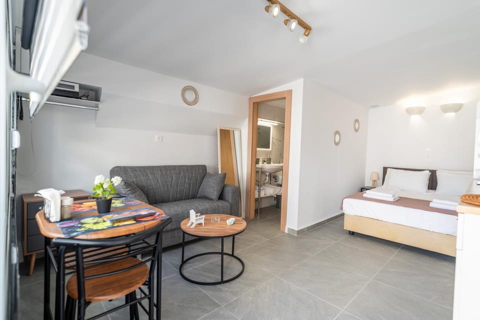 Bed, Living room, Photo of the whole room, Seating area, Bedroom