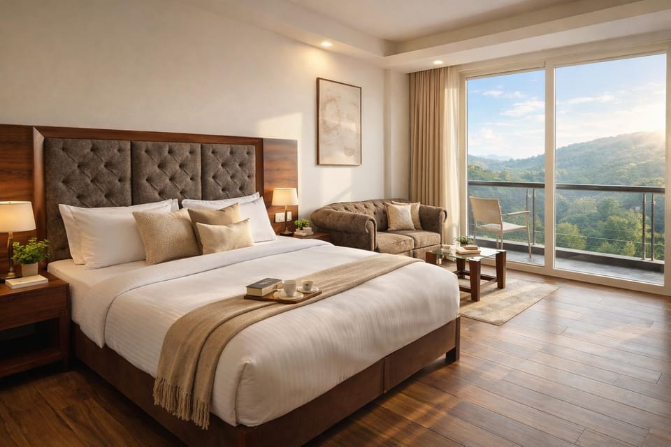 Bed, Balcony/Terrace, Photo of the whole room, Bedroom, Mountain view
