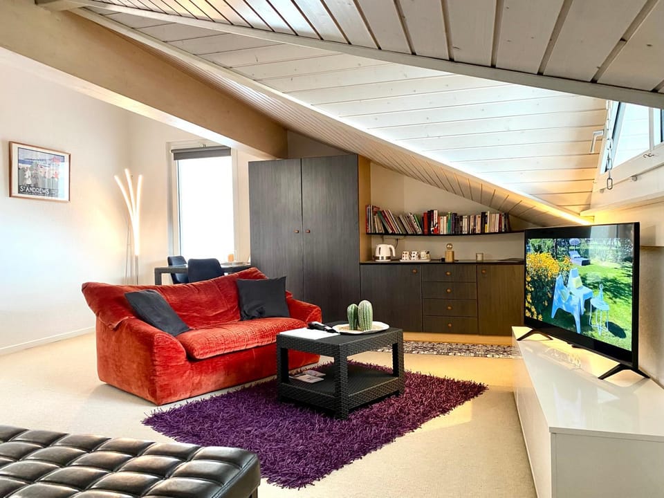 Bed, Library, TV and multimedia, Living room, Photo of the whole room, Seating area, Bedroom, storage