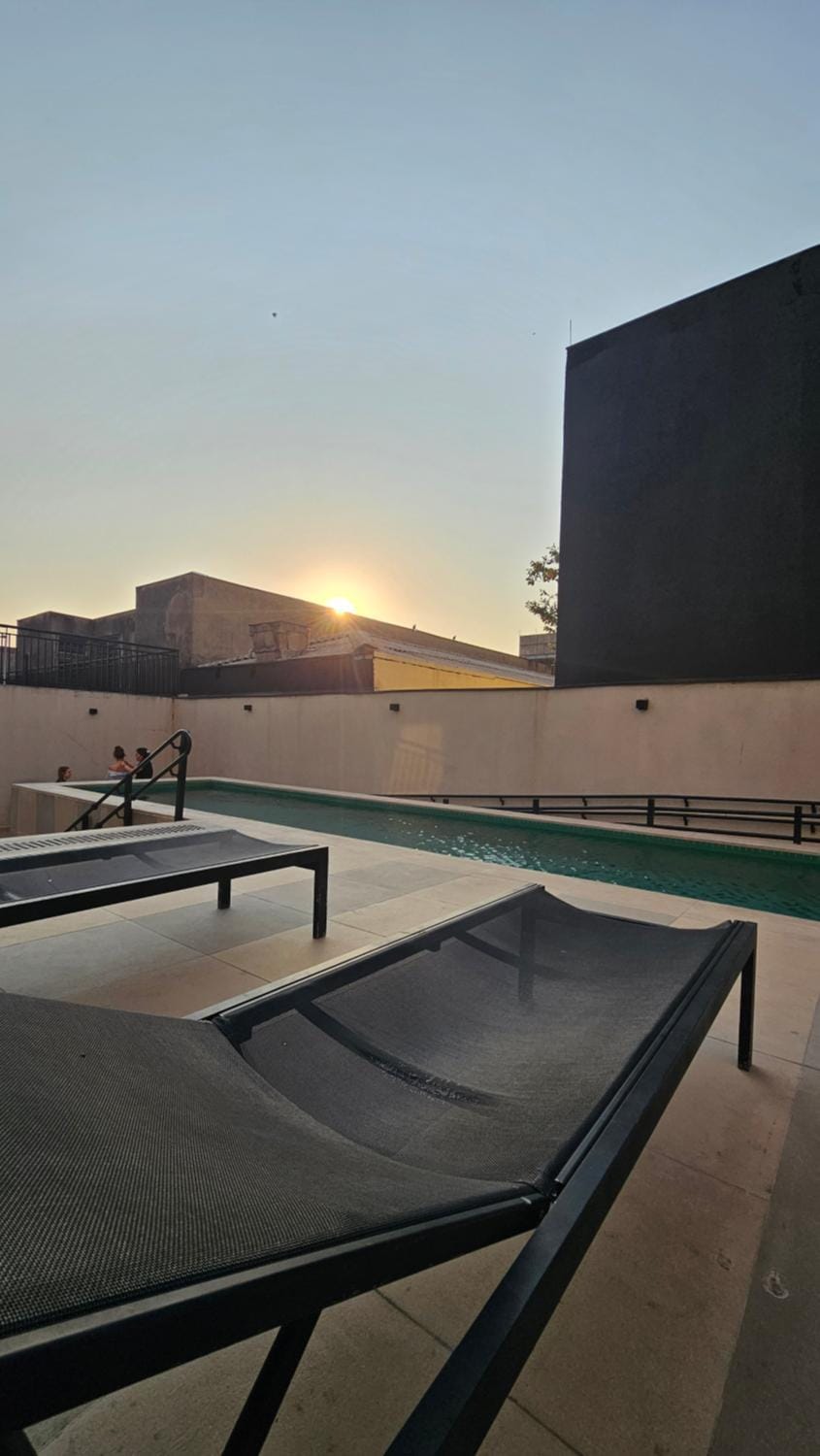 Pool view, Swimming pool, Sunset