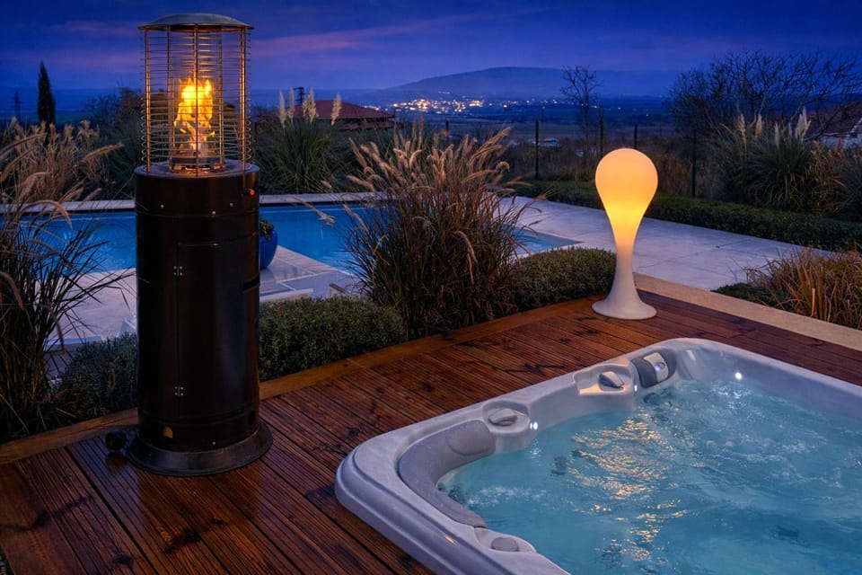Night, Hot Tub, Pool view, Swimming pool