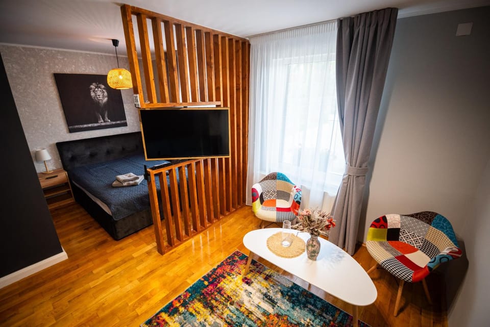 Bed, TV and multimedia, Living room, Photo of the whole room, Seating area, Bedroom
