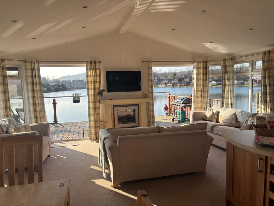 Natural landscape, Living room, Lake view