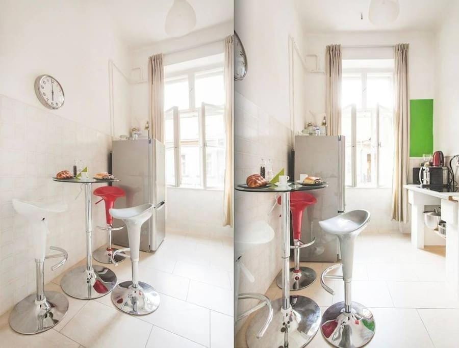 Coffee/tea facilities, Kitchen or kitchenette, Dining area