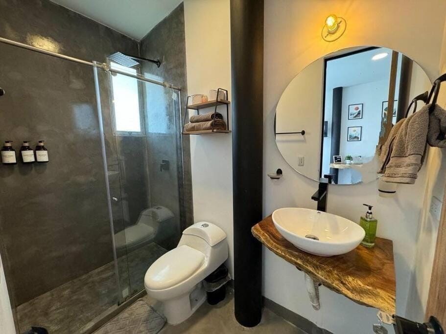 Shower, Toilet, Bathroom, towels