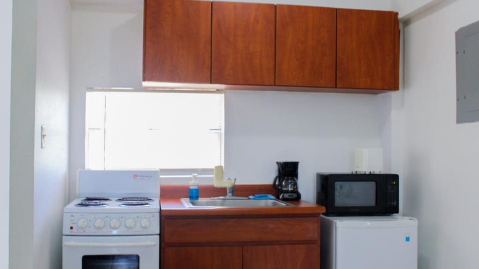 Kitchen or kitchenette, oven, toaster