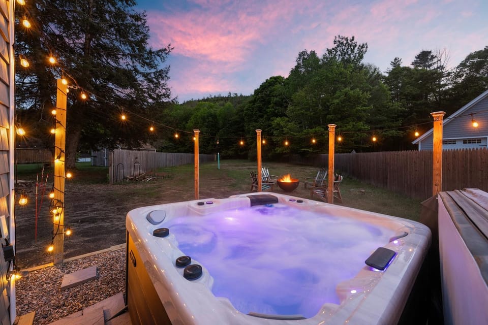 Night, Natural landscape, Hot Tub