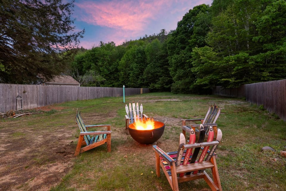 Sunset, fireplace