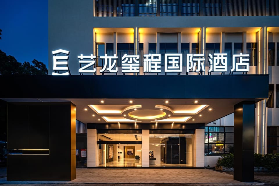 Property building, Night, Property logo or sign