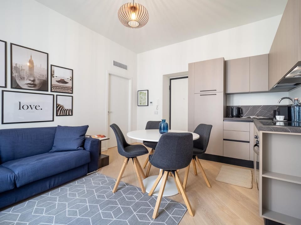 Kitchen or kitchenette, Living room, Seating area, Dining area, oven, stove
