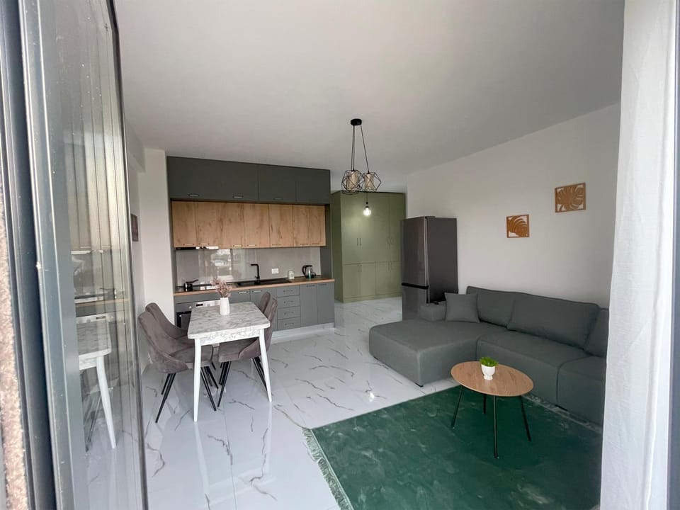 Kitchen or kitchenette, Living room, Seating area, Dining area, oven, stove