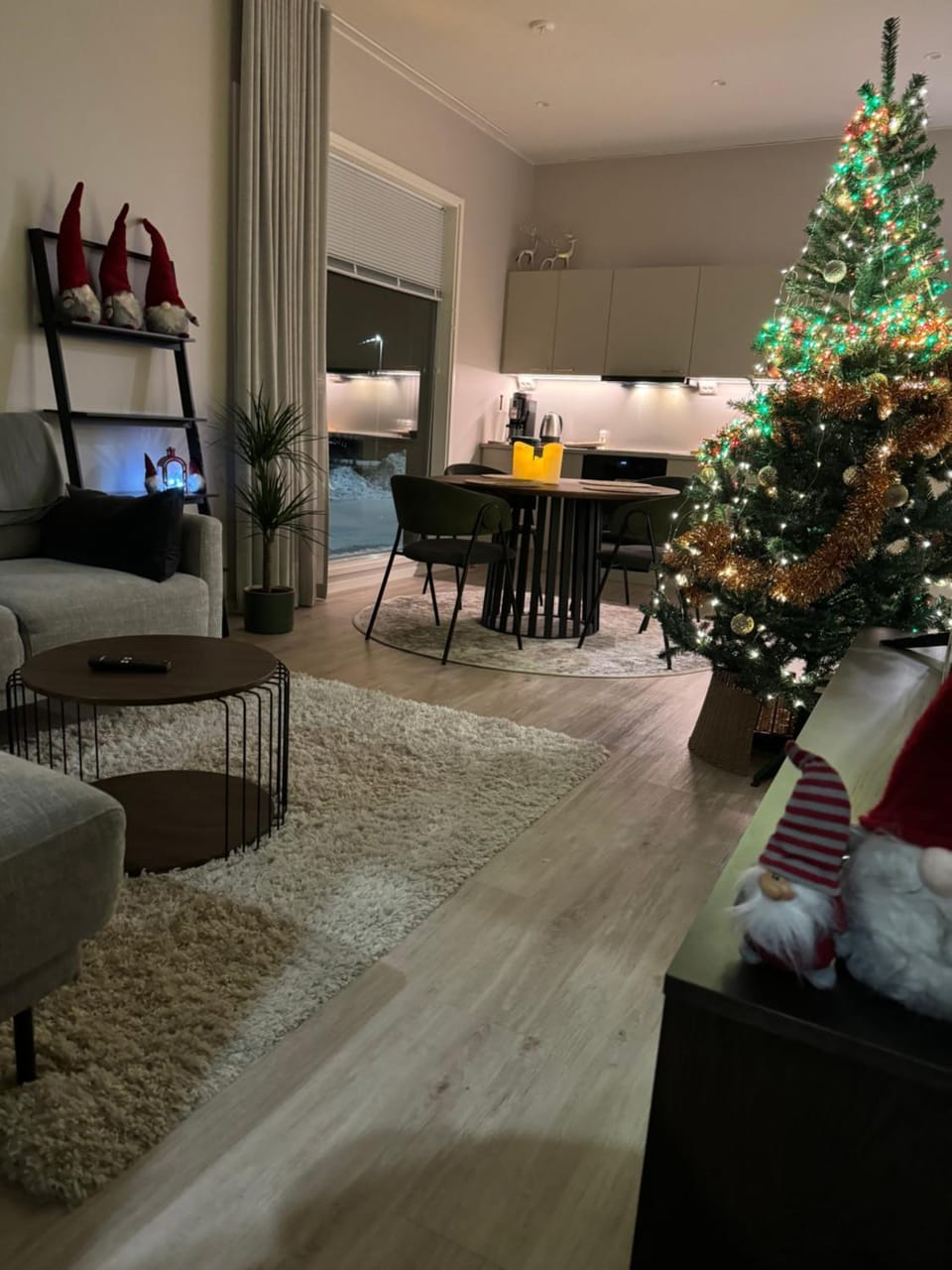 TV and multimedia, Kitchen or kitchenette, Living room, Seating area, Dining area