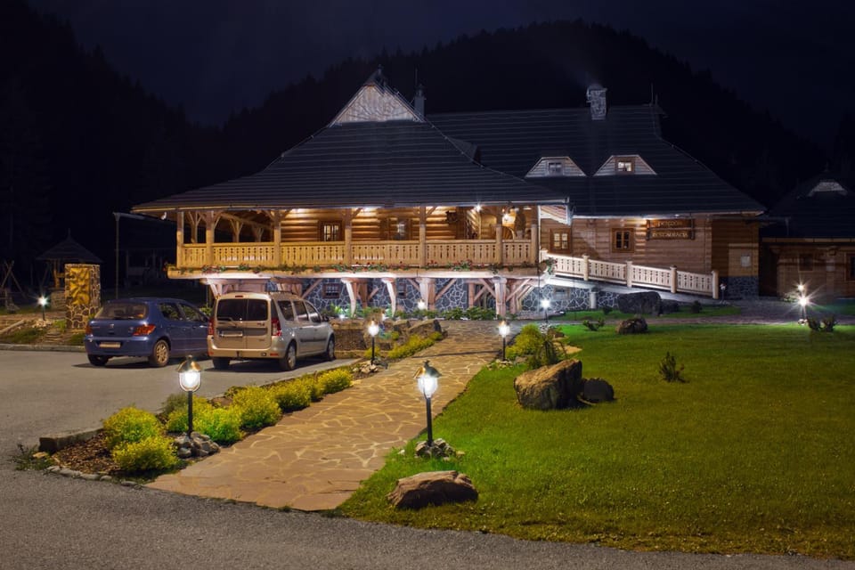 Property building, Night, Natural landscape, Parking