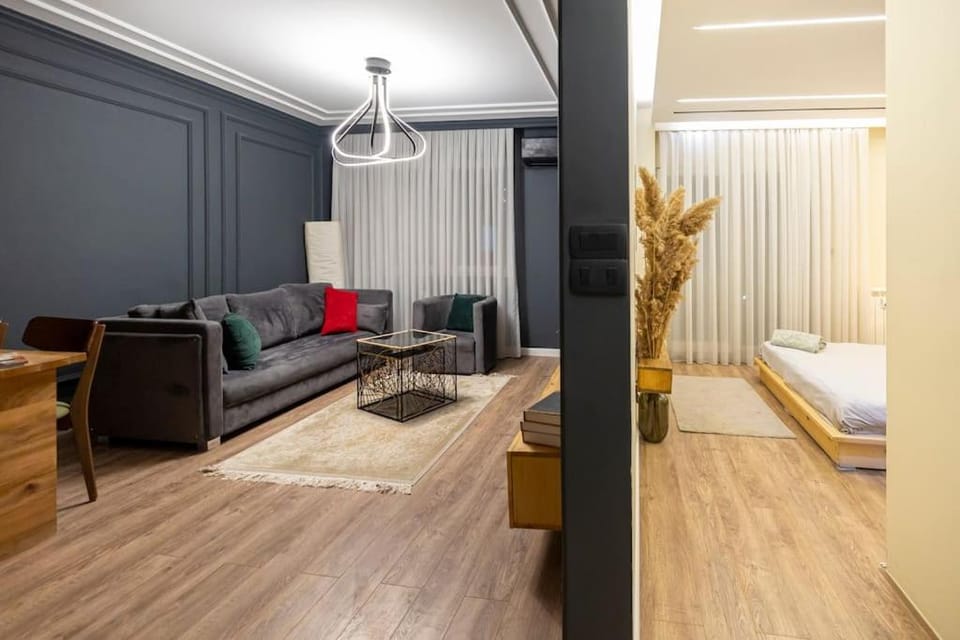 Bed, Living room, Photo of the whole room, Seating area, Bedroom