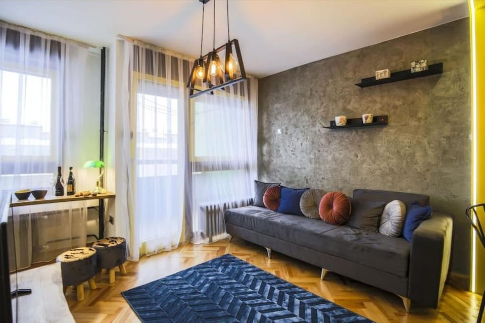 Kitchen or kitchenette, Living room, Seating area