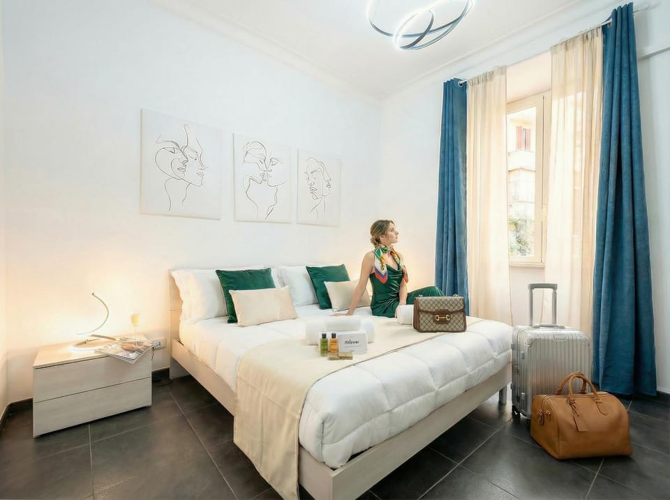 Bed, Photo of the whole room, Bedroom, towels