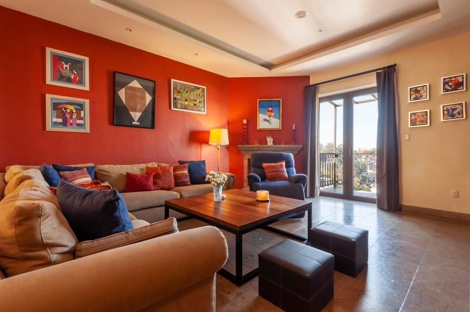 Balcony/Terrace, Living room, fireplace