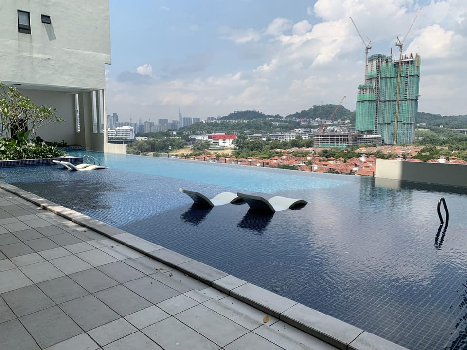 Property building, Day, View (from property/room), Mountain view, Pool view, Swimming pool, sunbed