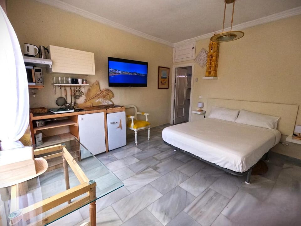 Bed, TV and multimedia, Kitchen or kitchenette, Living room, Photo of the whole room, Decorative detail, Seating area, Dining area, Bedroom, minibar, oven, pet friendly, stove