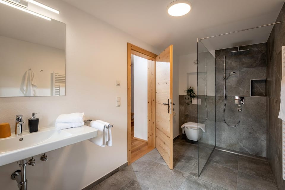 Shower, Toilet, Bathroom, hair dryier, towels