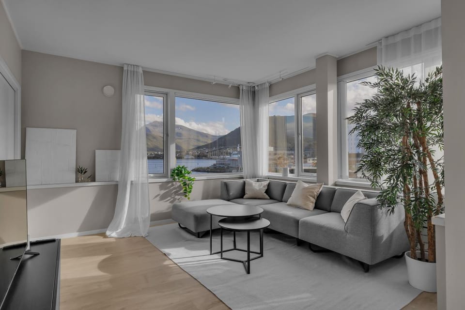 Natural landscape, Living room, Seating area, Mountain view