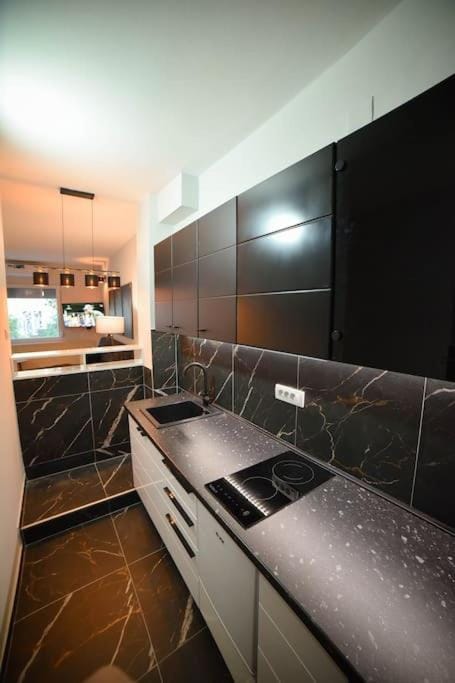 Kitchen or kitchenette, minibar, stove
