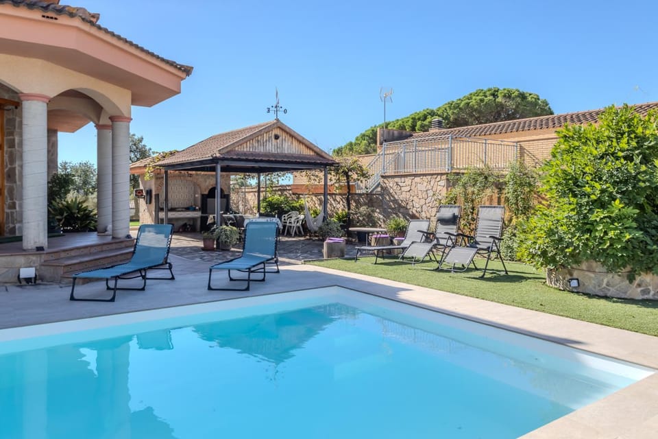 Property building, Living room, Swimming pool