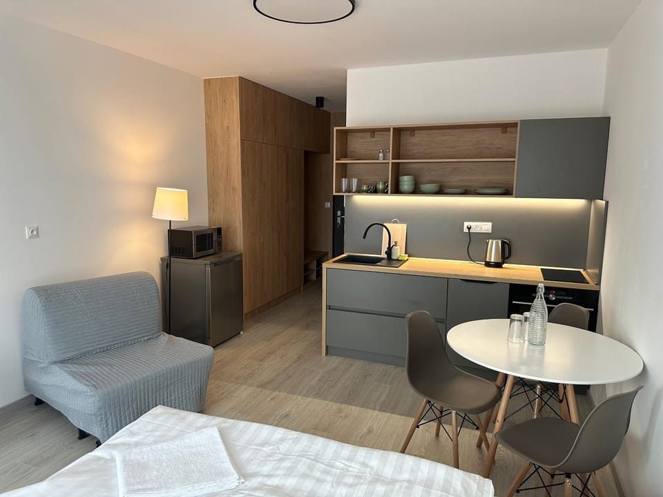 Kitchen or kitchenette, Living room, Dining area