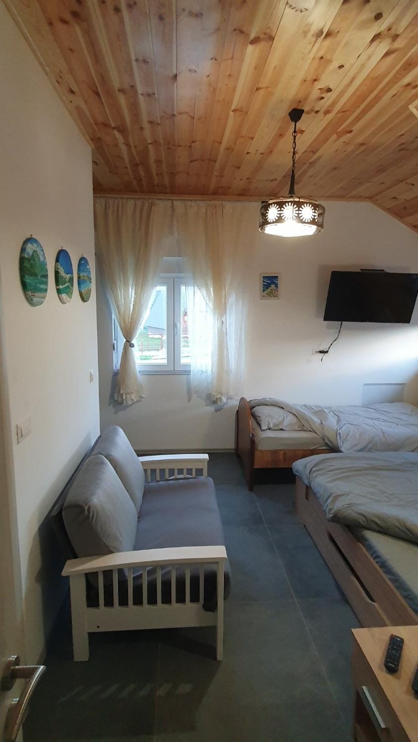 Bed, TV and multimedia, Living room, Photo of the whole room, Seating area, Bedroom