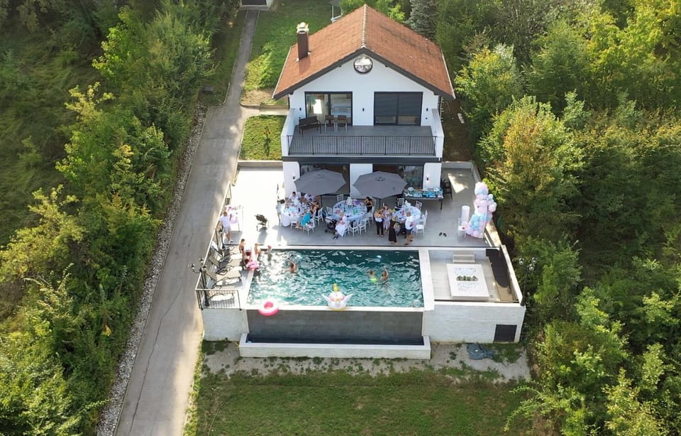 Property building, Spring, Day, People, Natural landscape, Garden, Garden view, Pool view, Swimming pool, group of guests, sunbed