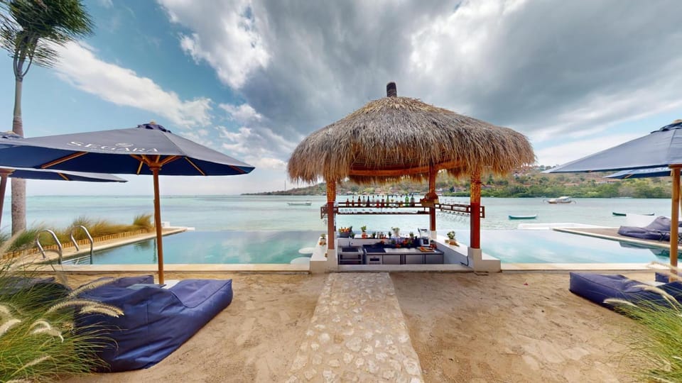 Lounge or bar, Pool view, Sea view, Swimming pool
