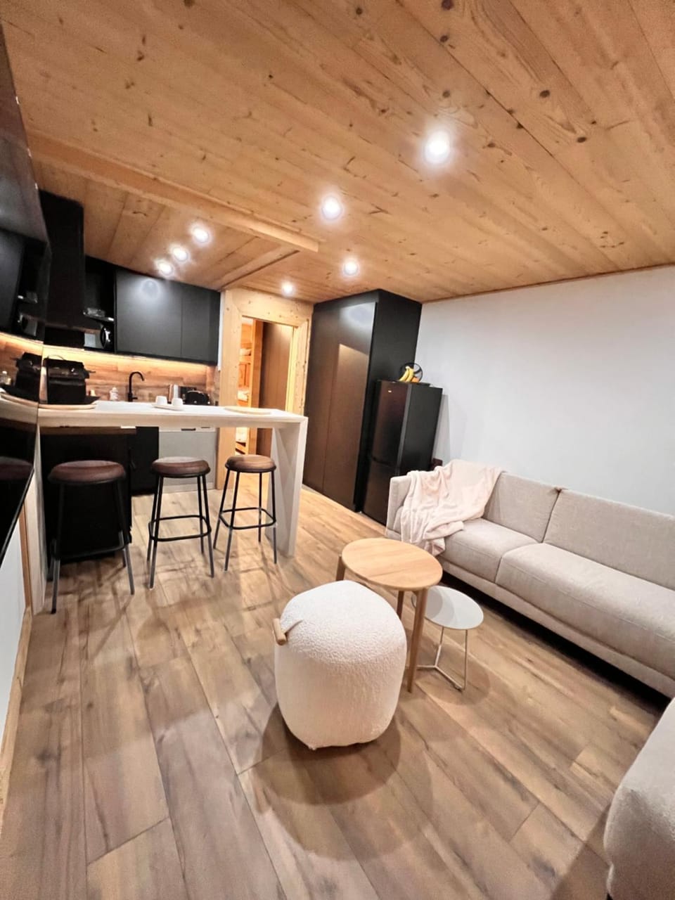 Bed, TV and multimedia, Kitchen or kitchenette, Living room, Lounge or bar, Seating area, kitchen