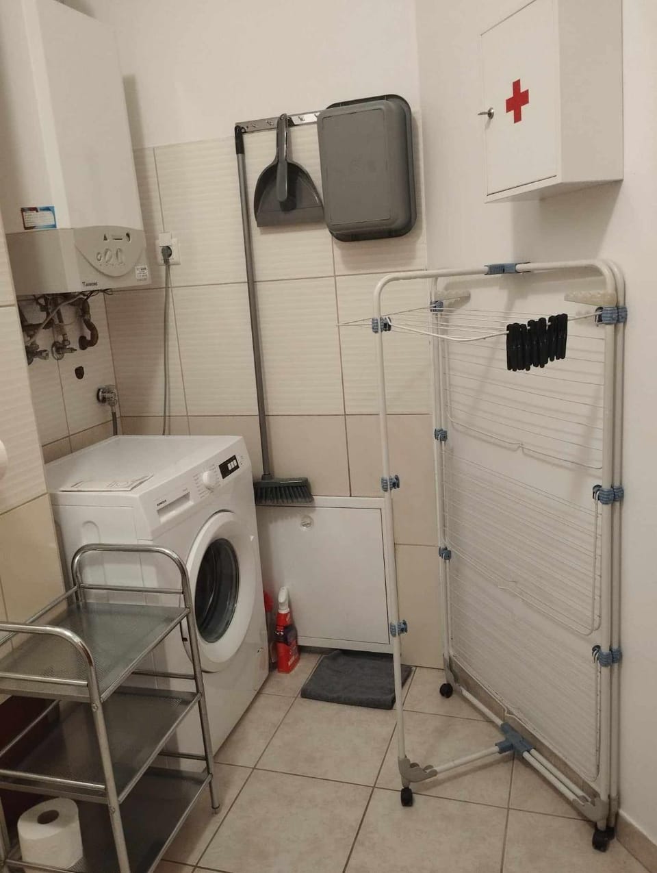 Bathroom, washing machine, dryer
