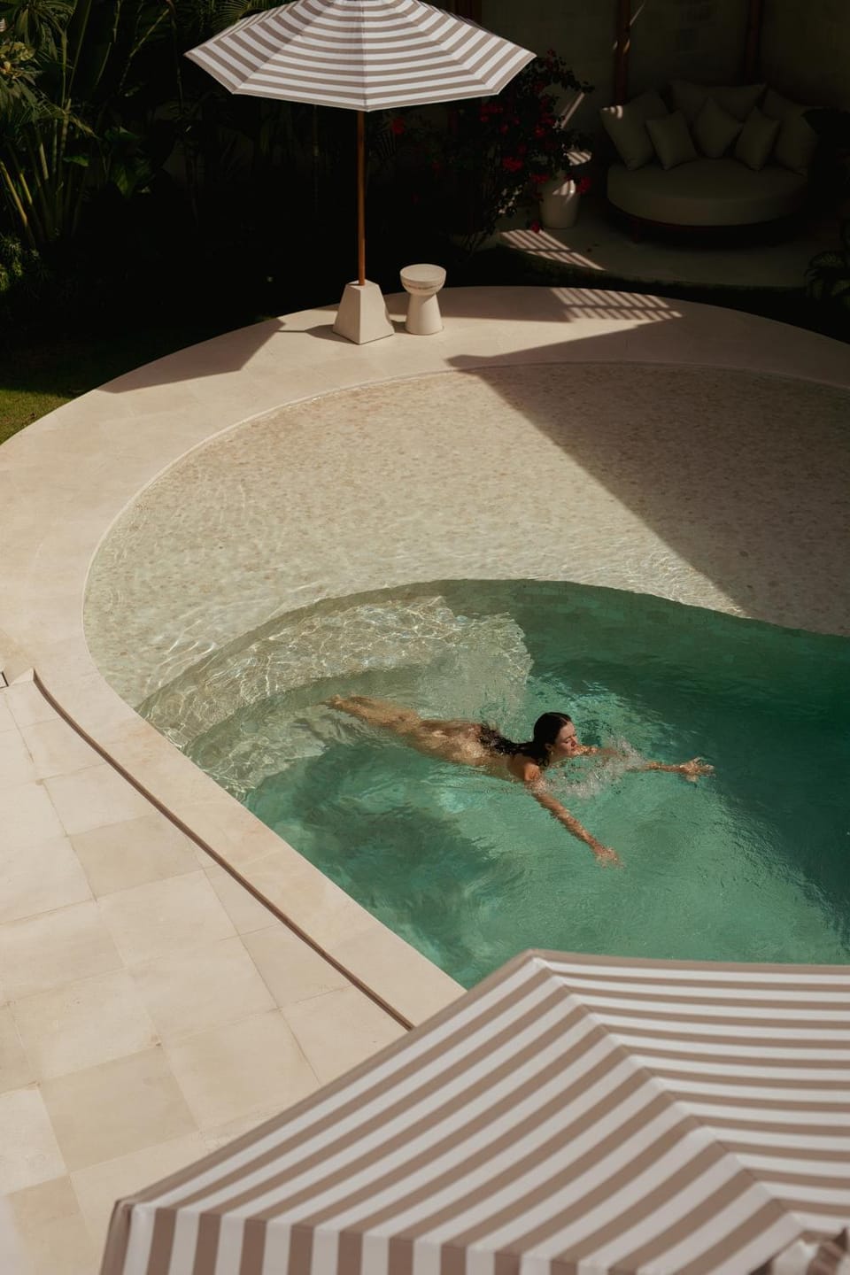 Bed, People, Bedroom, Pool view, Swimming pool